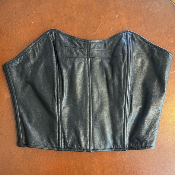 Wilsons Leather Tops - Vintage Wilson’s Leather Maxima Strapless Corset Bustier Black Size large y2k
